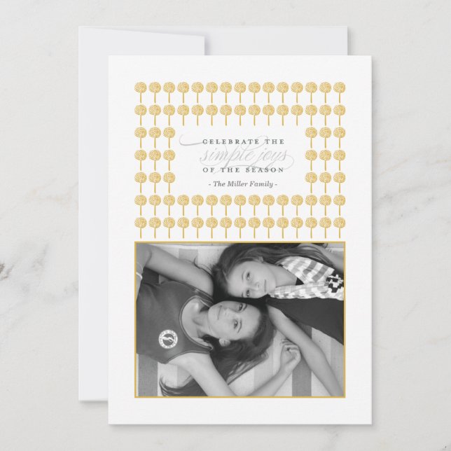 För helgdagfoto för pepparmint 24KT inramat kort (Framsida)