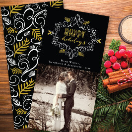 För helgdaghälsningar för festlig lövverk chic julkort