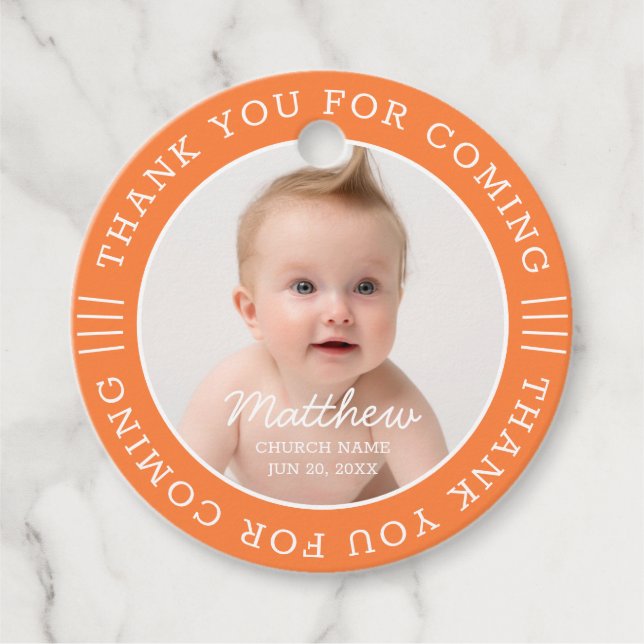 För Heligans baptism, Tack för kommande foto Gåvor Etiketter (Framsida)