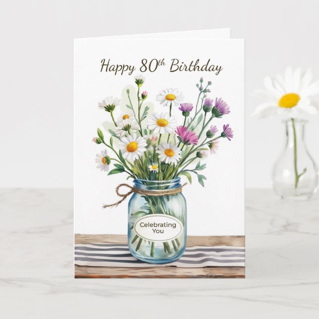 För hennes 90-årsdag Celebrating You Vilda Blommor Kort (Liten växt)