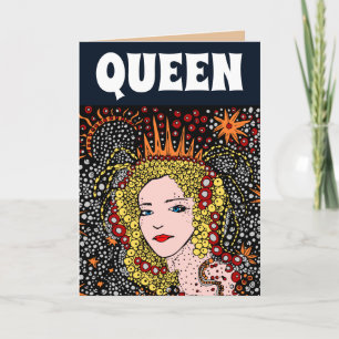 FÖR HENNES BIRTHDAY QUEEN SÖT DAM ART CARDS TACK KORT