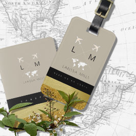 För hennes Chic resresetagg med Monogram Bagagebricka