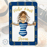 För hennes flickor Resa Funny Travel Cruise Door Magnet<br><div class="desc">Tittar du en roligt och en rolig magnet för din dörr när du kryssar eller tar en strandsemester? Du kan anpassa den här magneten med ditt namn och meddelande!</div>