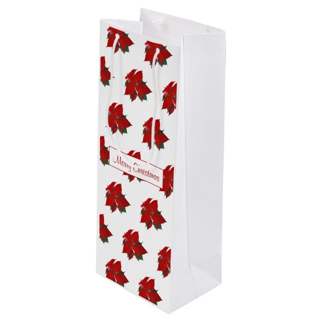 För hennes röda Blommönster God jul (Framsidan Vinklad)