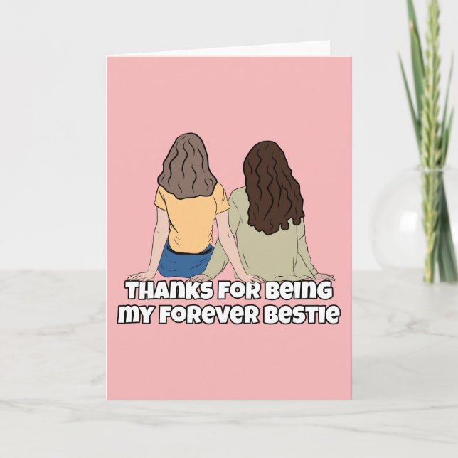 För hennes Roligt för Bestie Friend Birthday Card Kort (Framsida)