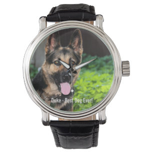 För herdehund för personlig tyskt foto, hundnamn armbandsur