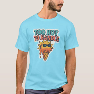 För het att hantera – Smältande sol-glass T Shirt