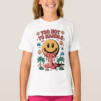 För Hett att hantera - Smälter Smiley face Retro S T Shirt