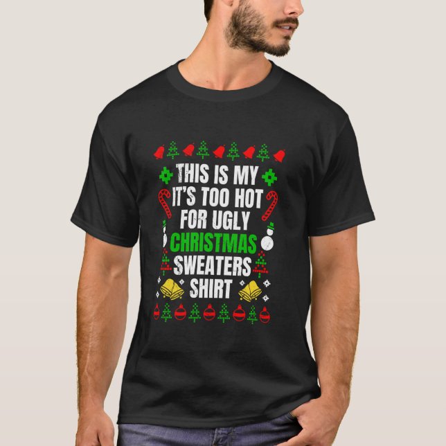 För hett för god jul, god jul t shirt (Framsida)