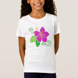 För hibiskusblomma för flickor hawaiansk T-tröja T-shirt