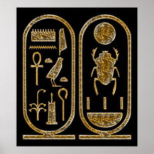 För Hieroglyphicsaffisch för kung Tut tryck