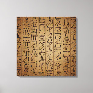För Hieroglyphicspapper för vintage egyptiskt Canvastryck