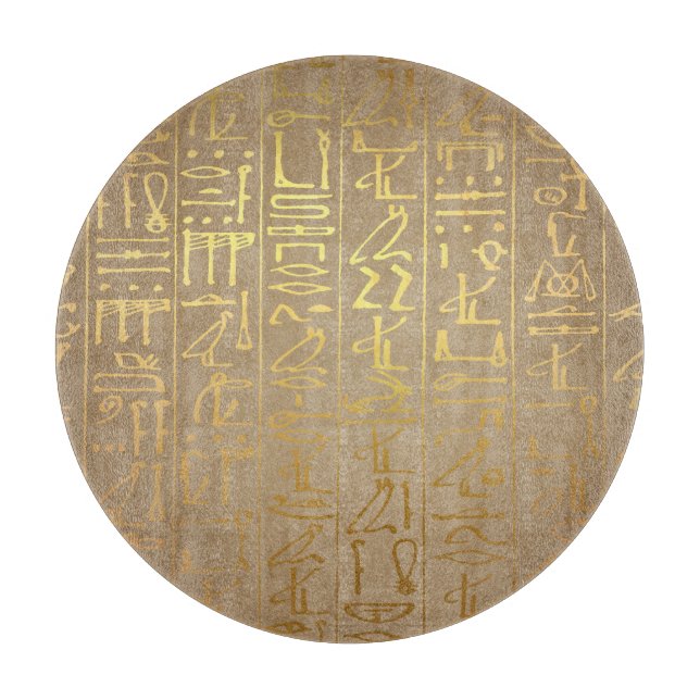För Hieroglyphicspapper för vintage guld- (Framsidan)
