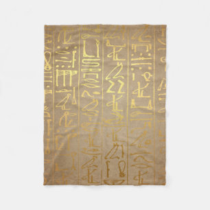 För Hieroglyphicspapper för vintage guld- Fleecefilt