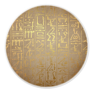För Hieroglyphicspapper för vintage guld- Knopp