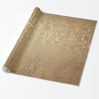 För Hieroglyphicspapper för vintage guld- Presentpapper