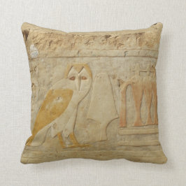 För hieroglyphuggla för forntida egypten egyptisk kudde