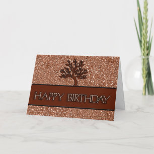 för Him Chocolate Brown Paisley Birthday Kort
