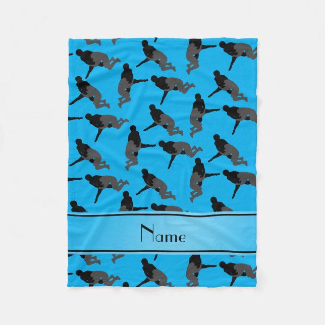 För himmelblått för personlig känd brottning fleecefilt (Framsidan)