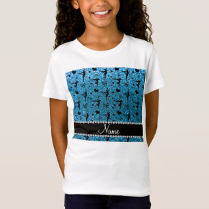 För himmelblått för personlig känd gymnastik f t-shirt