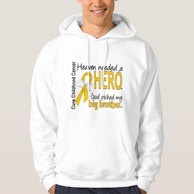 För hjältestorebror för himmel nödvändig cancer sweatshirt med luva (Framsida)
