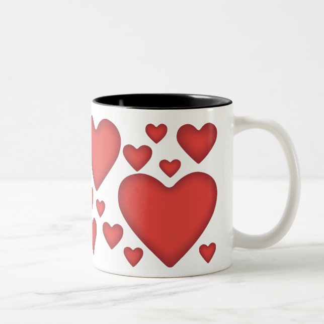 För hjärtakaffe för valentines röd mugg (Höger)