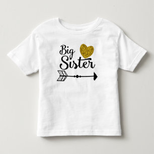 För hjärtapil för storasyster guld- Raglan Tee Shirt