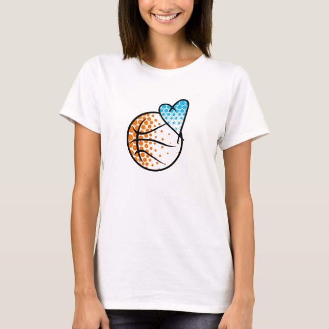 för hjärtat av.. BASKETBALL Tee Shirt (Framsida)