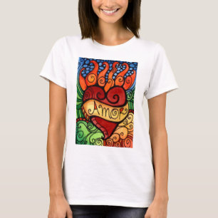 För hjärtaTshirt för kärlek flammande design Tröja