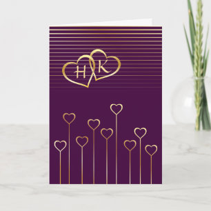 För hjärtavalentin för Monogram guld- kort