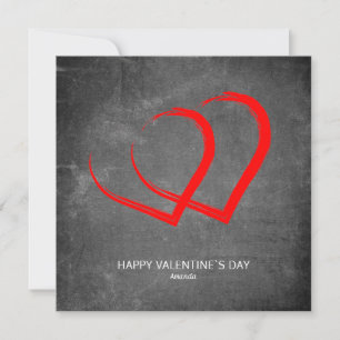 För hjärtavalentin för svart tavla modern enkel julkort