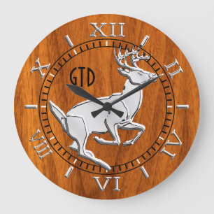 För hjortbra för krom lik rinnande Monogram för Stor Klocka