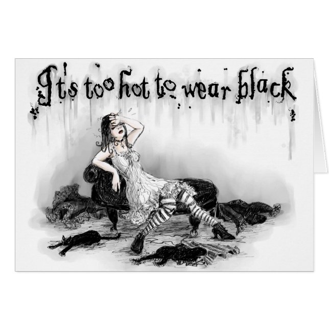 För hoat för att ha på sig svart hälsningskort (Framsidan Horizontal)