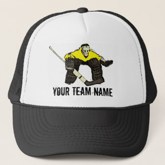 För hockeygoalie för anpassade gul hatt för namn keps