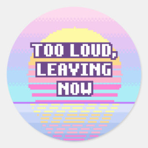 För högt, sticker nu Neurodivergent Pixel Klisterm Runt Klistermärke