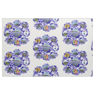 För Holland för Delft blåttDelftware stil möns Tyg