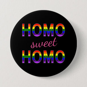 För Homoregnbåge för rolig glad Homo söta fär Knapp