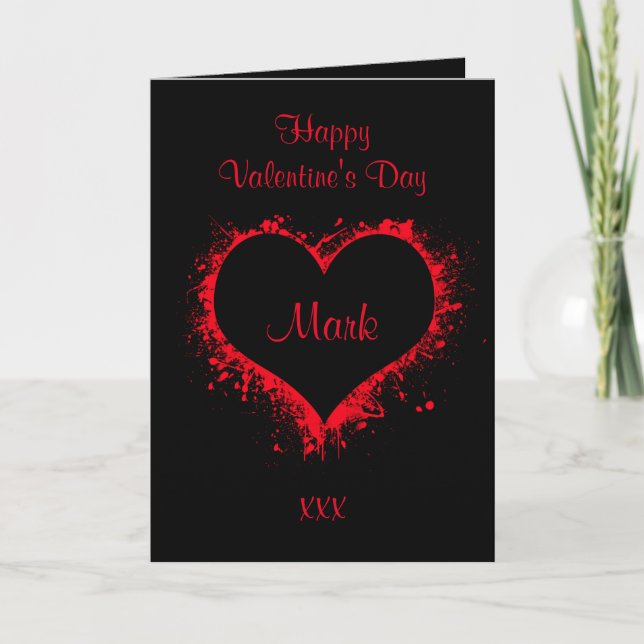 För honom svarta valentineser kort (Framsida)