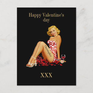 För honom valentines anpassningsbar monogram roman helg vykort