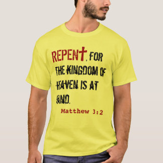 för HONOM (vuxen): Matthew 3:2 + Agerar 3:19 T-shirt
