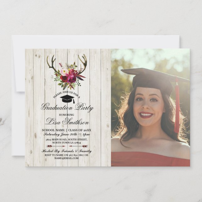 För horn på kronhjortfullvuxen hankronhjort för inbjudningar (Framsida)