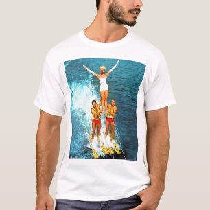 För hötorgskonstkvinnor för vintage Retro Skier Tee