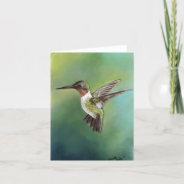 För Hummingbirdfågel för Ruby Throated konst Kort