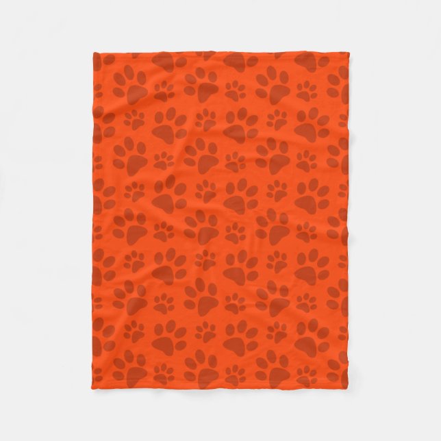 För hundtass för neon orange tryck fleecefilt (Framsidan)