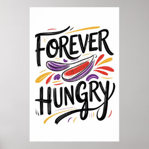 För Hungrig typografi Poster