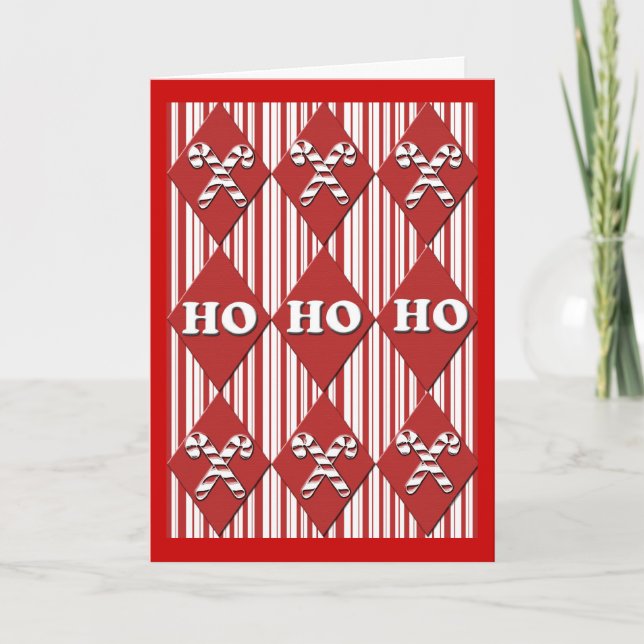 för hur candy cane rand helgkort (Framsida)