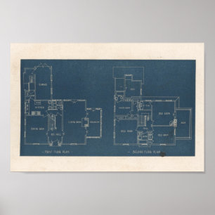 För husdesign 10A7 för vintage 1927 tryck för