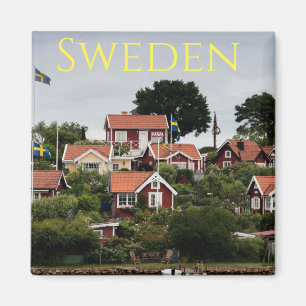 För hussouvenir för sverige röd magnet