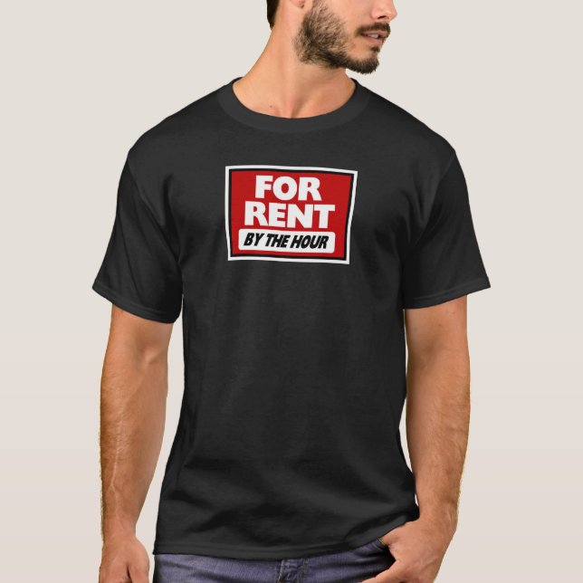 För hyra vid timmen (för mörka färger) t-shirt (Framsida)