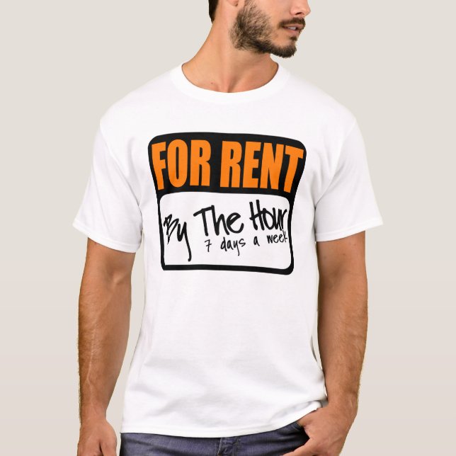 för hyra vid timmen t-shirt (Framsida)